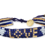 Love Project Seed Bead LOVE w/ Hearts Bracelet  - Sapphire