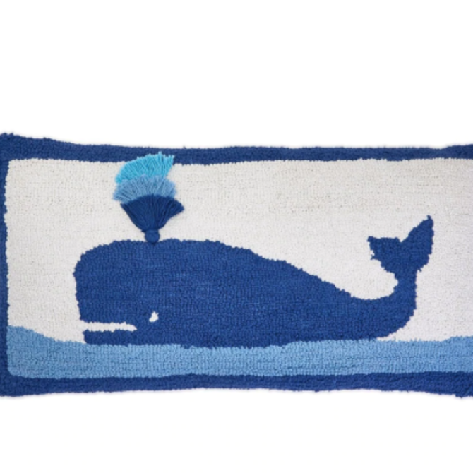 Two's Company Whale Throw Pillow