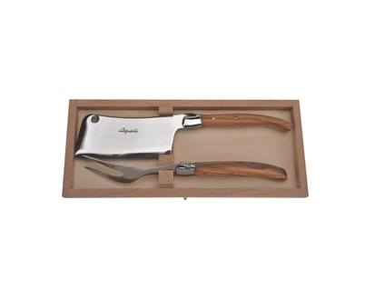 Laguiole Olive Wood 2pc Cheese Set