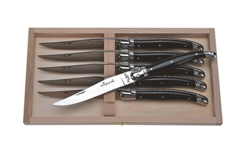 Laguiole 6 Knives Set Black Acrylic