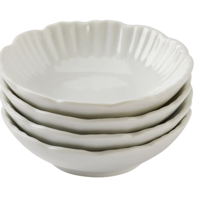 Amanda Lindroth Ruffle Edge Snack Bowl White