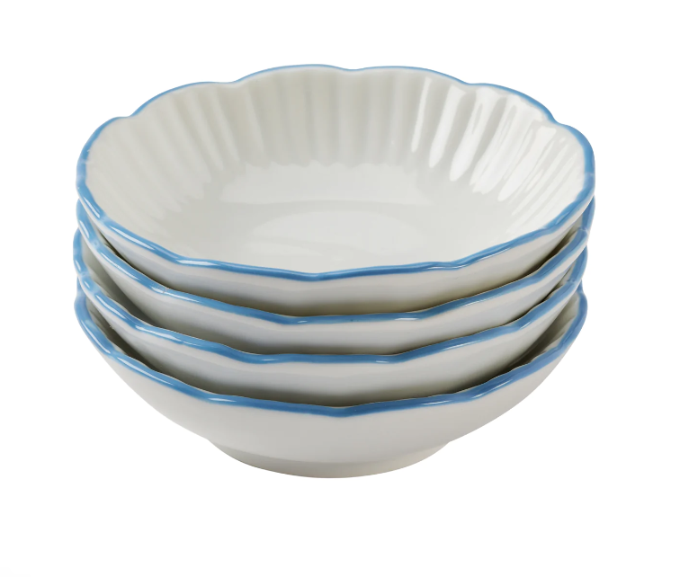 Amanda Lindroth Ruffle Edge Snack Bowl Blue