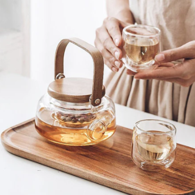 Our Dining Table Japanese Style Tea Set w/Wood Tray