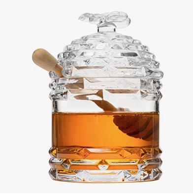 Wine Savant Crystal Bee Honey Jar