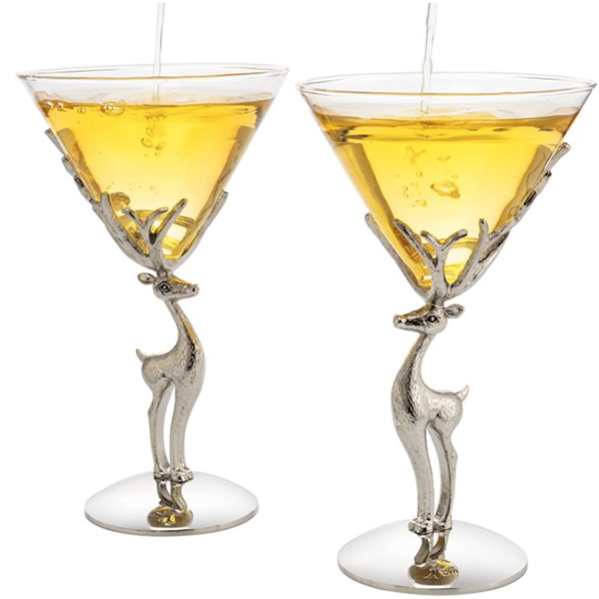 Wine Savant Stag Antler Martini Glasses