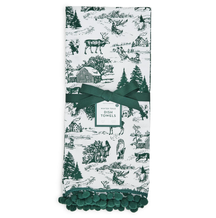 Two's Company Forest Christmas Set of 2 Dish Towels