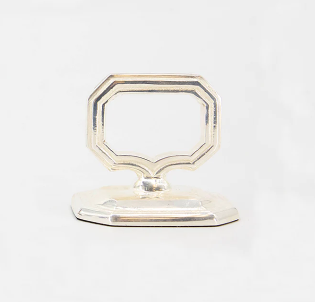 Hester & Cook Napkin Ring with Place Card Holder- Silver