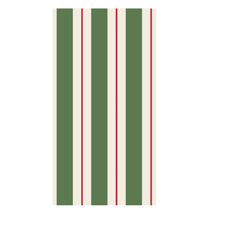 Hester & Cook Green & Red Awning Stripes Guest Napkin- Set of 16