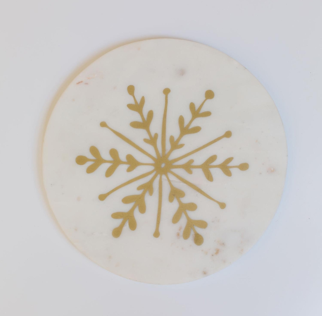 Mary Square Marble Cheese Board Snow Flake