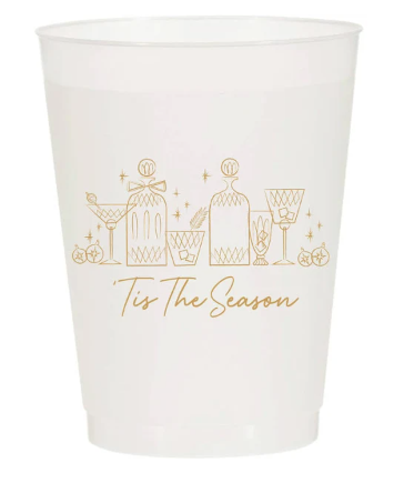 Sip Sip Hooray 'Tis the Season Set of 10 Reusable Cups