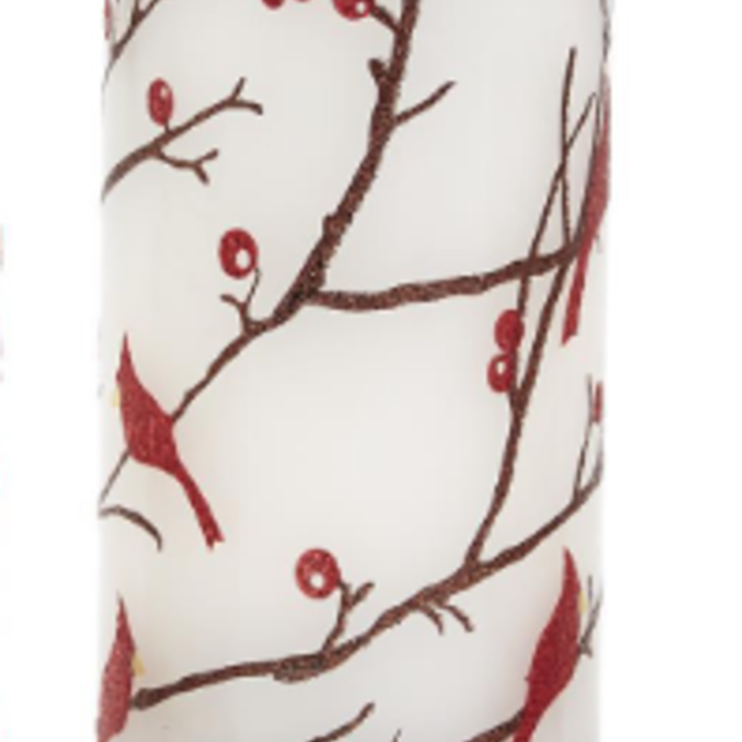 Two's Company Red Cardinal Flameless Flickering Candle - Large