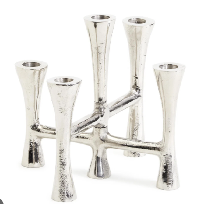 Emory Silver Taper Candle Holder