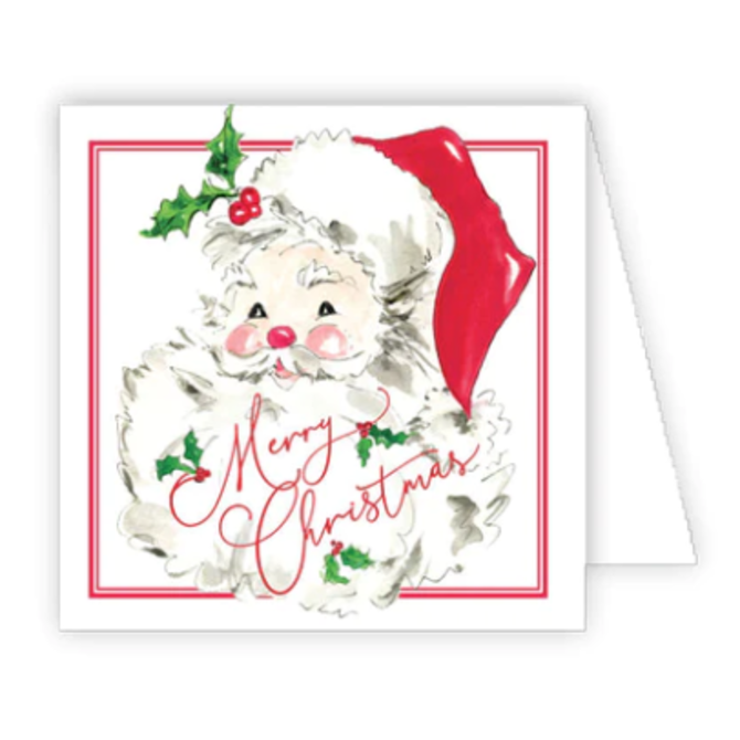 RoseanneBeck Collections Merry Christmas Handpainted Red Santa Enclosure