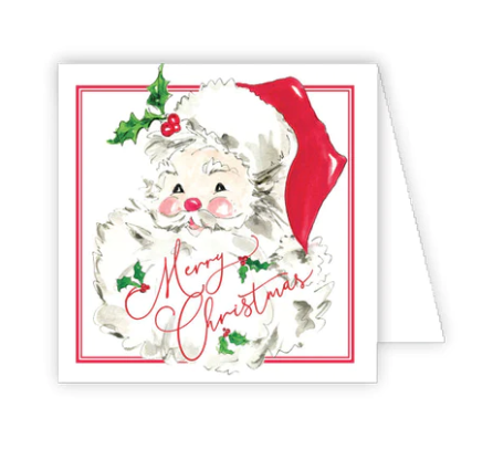 RoseanneBeck Collections Merry Christmas Handpainted Red Santa Enclosure