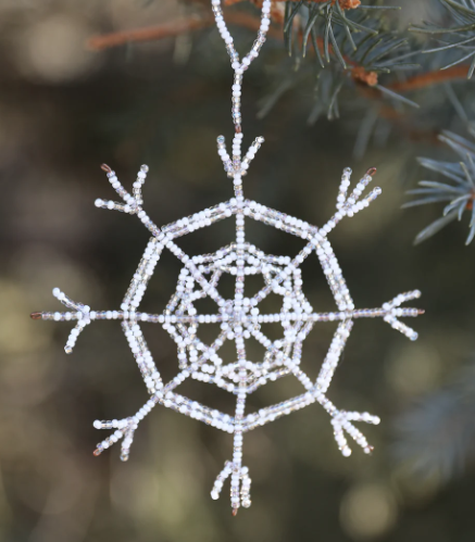 Melange Beaded Snowflake Ornament- 8 Point