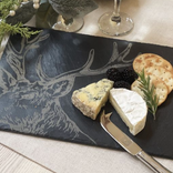 Selbrae House Stag Slate Cheese Board and Knife Set