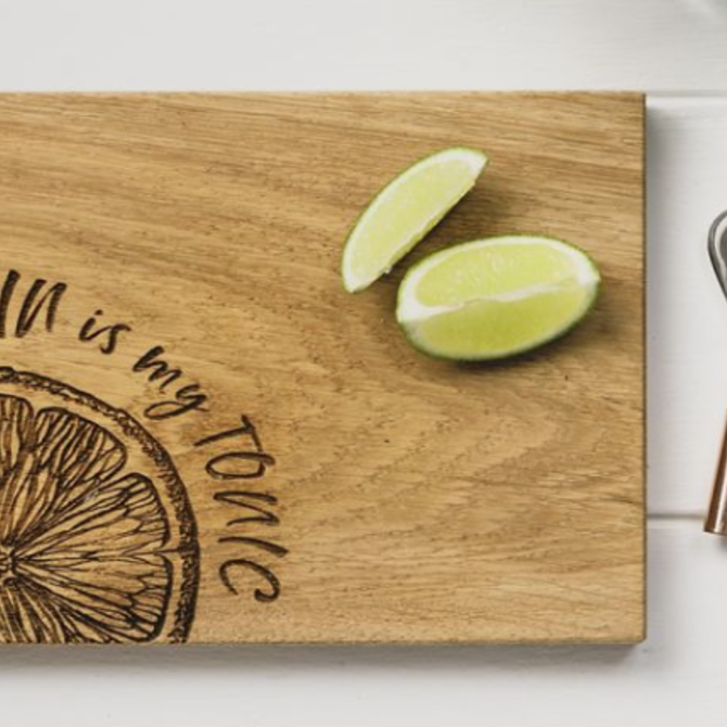 Selbrae House Gin Is My Tonic Oak Chopping Board