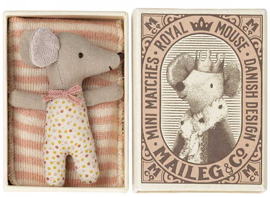 Maileg Sleepy/wakey mouse -Rose