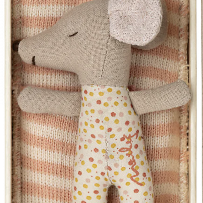 Maileg Sleepy/wakey mouse -Rose