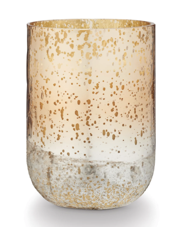 Illume Winter White Crackle Large Glass Candle Boxed