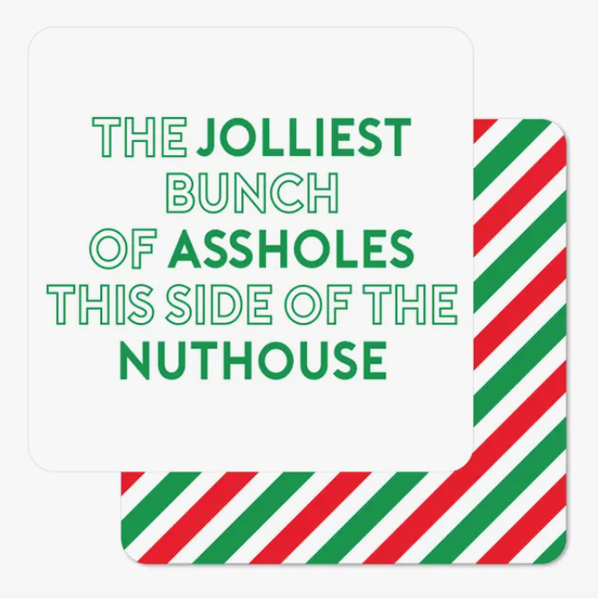 Sip Sip Hooray Jolliest Assholes Christmas Lampoon Coasters set 6