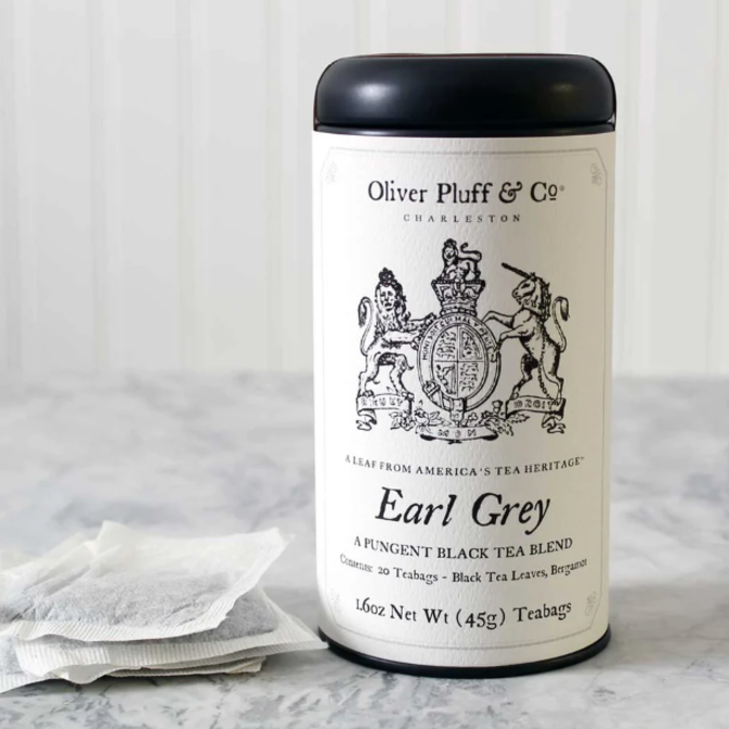 Oliver Pluff and Company Earl Grey 20 Teabags in Signature Tin