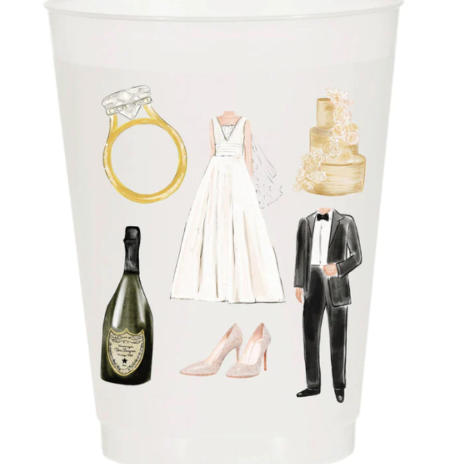 Sip Sip Hooray Wedding Collage Reusable Cups