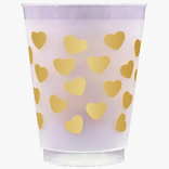 Sip Hip Hooray Gold Heart Valentine's Day Reusable Cups S/10