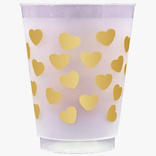 Sip Sip Hooray Gold Heart Valentine's Day Reusable Cups S/10