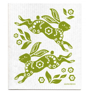 Jangneus Green Hare Swedish Dishcloth