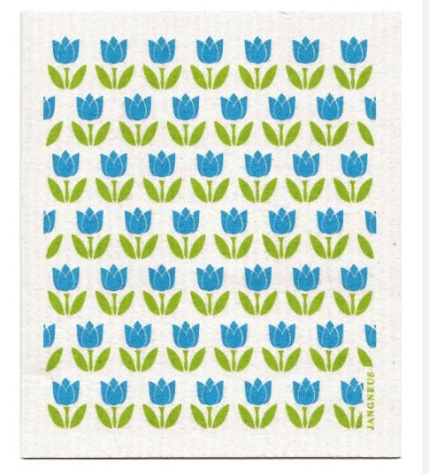 Jangneus Turquoise Small Tulip Swedish Dishcloth