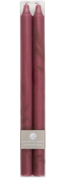 Northern Lights 12" Tapers - 2pk | Rosewood