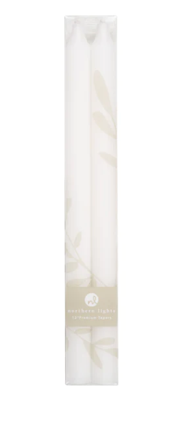 Northern Lights 12" Tapers - 2pk | Pure White