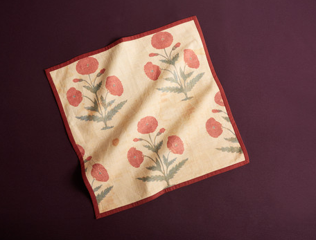 Siren Song Poppy Dinner Napkins Set of Four - Red