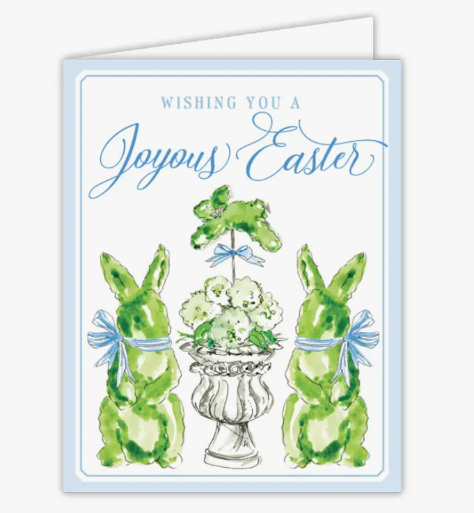 RosanneBeck Collections Wishing you a Joyous Easter Bunny Topiaries Greeting Card