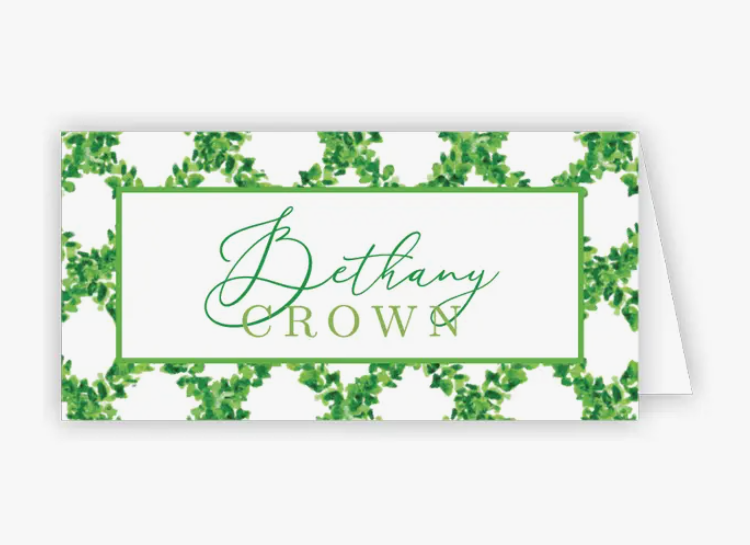 RosanneBeck Collections Handpainted Boxwood Trellis Place Card