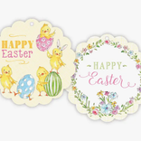 RosanneBeck Collections Happy Easter Chicks with Eggs Scalloped Gift Tags