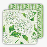 RoseanneBeck Collections Handpainted Green Hydrangea Paper Coaster
