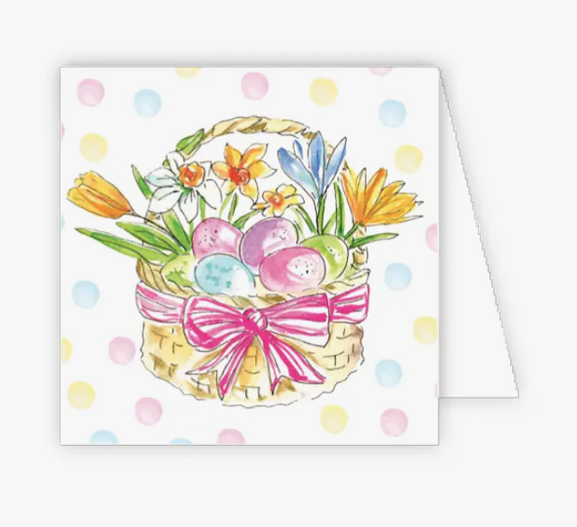 RosanneBeck Collections Easter Basket with Eggs and Flowers Enclosure Card