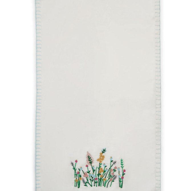 Two's Company Wild Flowers Dish Towel - Blue
