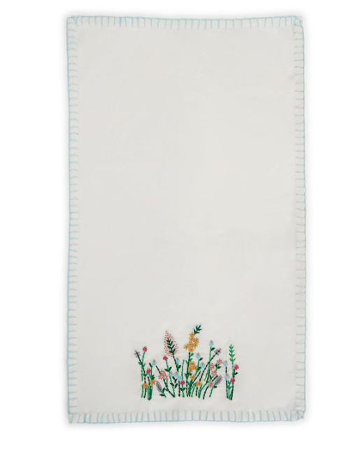 Two's Company Wild Flowers Dish Towel - Blue