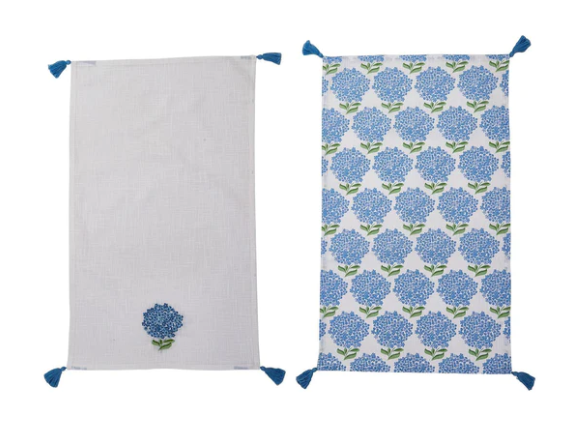 Two's Company Hydrangea Dish Towels - Set of 2