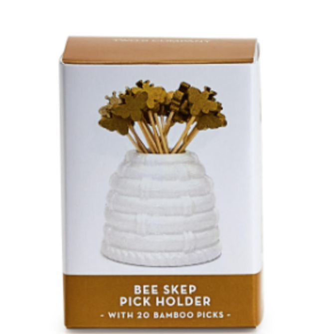 Two's Company Beehive Pick Holder with 20 Bee Picks