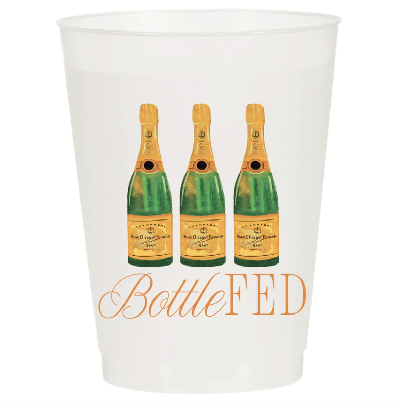 Sip Hip Hooray Bottle Fed Champagne Frosted Cups- S/6