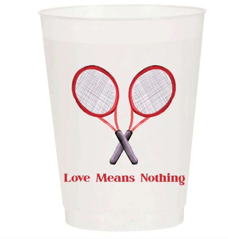 Sip Hip Hooray Love Means Nothing Tennis Frosted Cups S/6