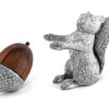 Vegabond House Squirrel with Wood Acorn Salt & Pepper Set