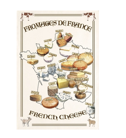 The French Farm Torchons & Bouchons Tea Towel Fromages France