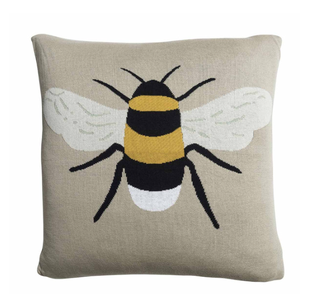 Knitted Statement Bee Cushion