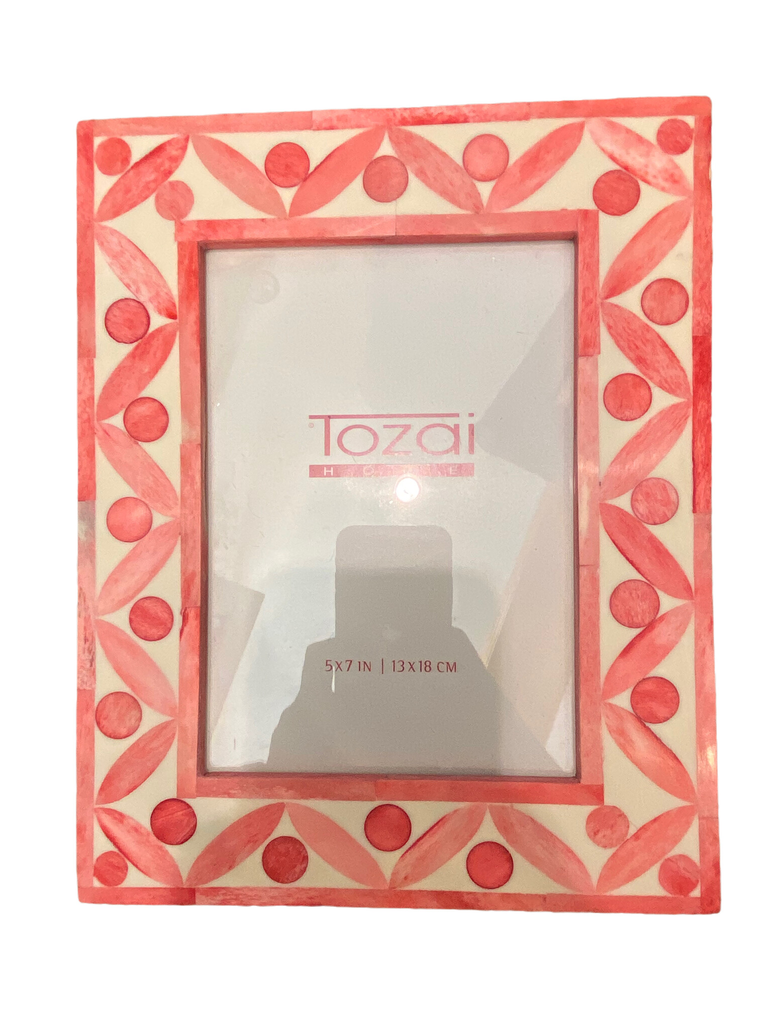 Two's Company Coral Inlay Frame Flower