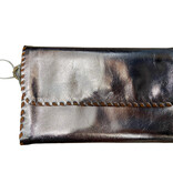 Studio One Solutions Metallic Leather Folding Wristlet Wallet Gunmetal